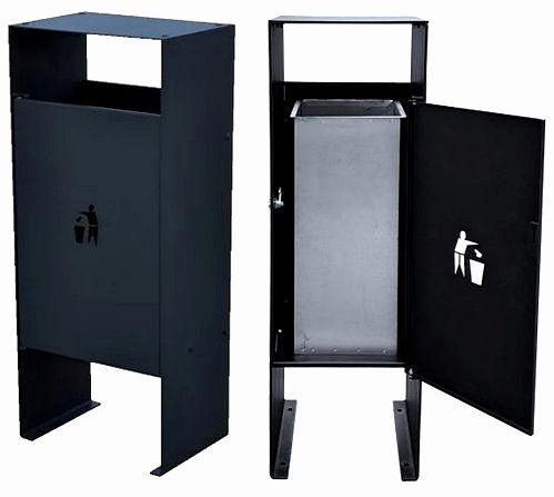 Kosz na śmieci stalowy z zadaszeniem FALA MAX (K032A)