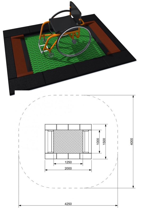 Urządzenie na plac zabaw Trampolina Orta-I 150 x 200 MA-SA-41-I Integrado PlayPark