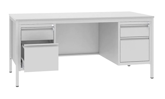 Metalowe biurko lekarskie BIM 052 z konterekami na format a4 Malow