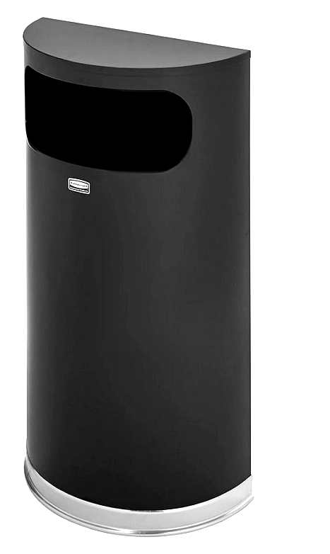 Kosz wewnętrzny pojemnik na odpady Half Round 34L Black Steel Rubbermaid