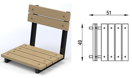Krzesło do mocowania na murku element małej architektury na place zabaw MA-119  Simba kategoria Mała Architektura