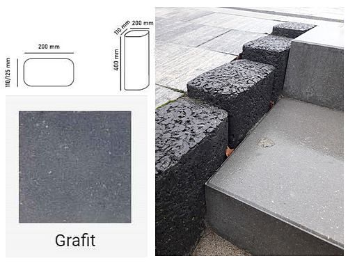 Palisada Gaja 11x20x40 kolor grafit gładka Gladio