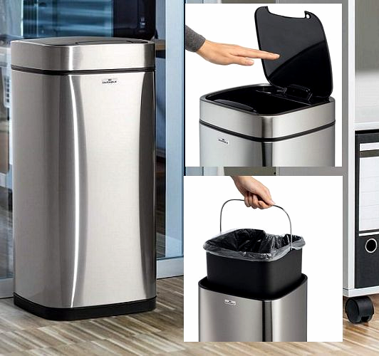 Biurowy kosz na śmieci bezdotykowy automatyczny z sensorem  na podczerwień No Touch 21L Nine Stars