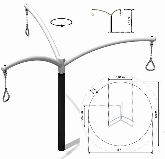 Urządzenie na plac zabaw Karuzela słupowa Zephyr 3 GM0713 Roto PlayPark