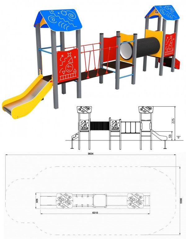 Urządzenie na plac zabaw Zestaw Piro 3-1 BO-AK-531 PlayPark