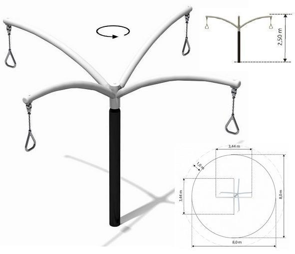 Urządzenie na plac zabaw Karuzela słupowa Zephyr 4 GM0714 Roto PlayPark