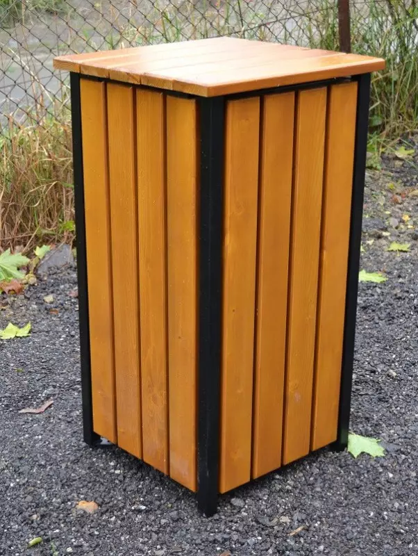 Kosz na śmieci z drewnianą klapką Malta W185 Wamar 35l  65l 90l