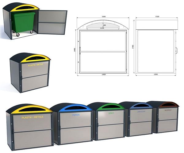 Zabudowa pod kontener śmieciowy II/1100l Krosstech