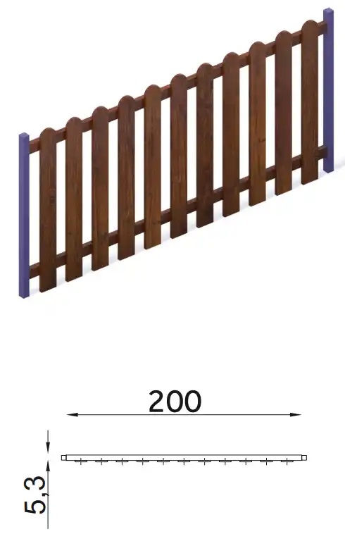 Element małej architektury na place zabaw MA-007 Płotek Simba kategoria Mała Architektura