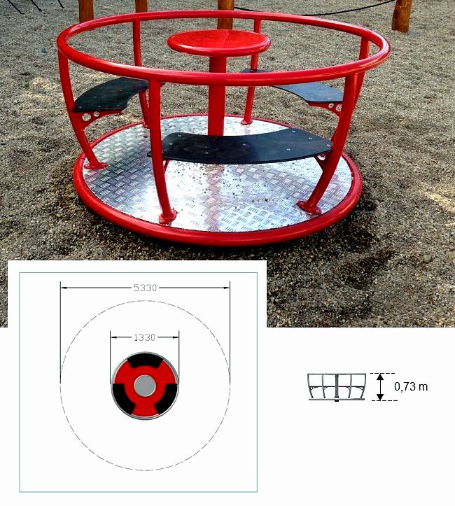 Urządzenie na plac zabaw Karuzela Tornado 3 siedziska GM0147-1p Roto PlayPark
