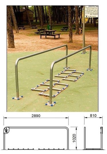 Urządzenie do rehabilitacji w siłowniach plenerowych Ścieżka z poręczami i drabinką AO-RE-031 PlayPark