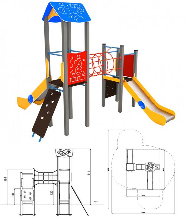 Urządzenie na plac zabaw Zestaw Avelo 2-3 BO-AK-523 PlayPark