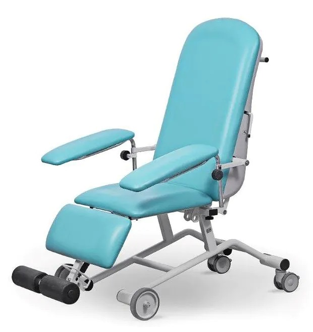 Fotel zabiegowy do badań dializ oraz pobierania krwi FoZa Basic Mobil mobilny na kółkach UBM