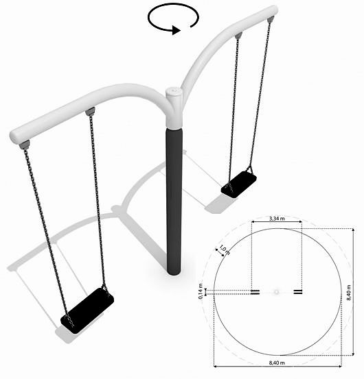 Urządzenie na plac zabaw Karuzela słupowa Solano 2-1 GM-RO-151s Roto PlayPark