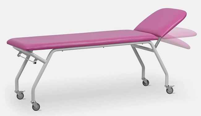 Kozetka medyczna z kółkami i regulowanym oparciem stół do rehabilitacji i masażu UBM Store Basic