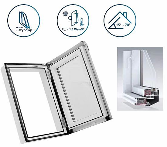 Wyłaz dachowy Skyfens Skylight Loft 1,8 W/m²K