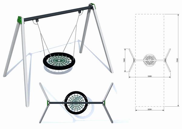Urządzenie na plac zabaw Huśtawka wahadłowa Moon IS-RO-304 Roto PlayPark
