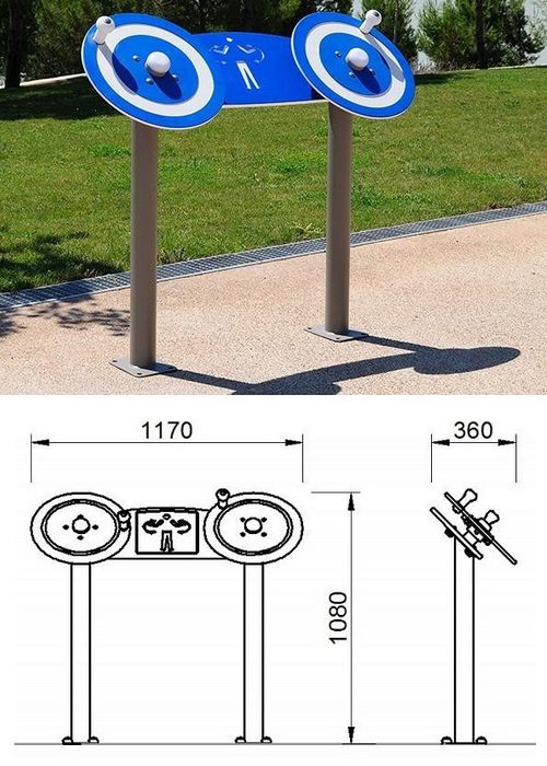 Urządzenie do rehabilitacji w siłowniach plenerowych Koła TAI CHI AO-RE-001 PlayPark