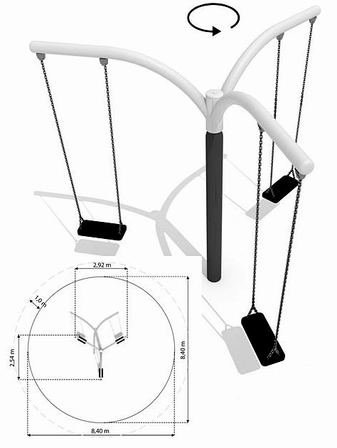 Urządzenie na plac zabaw Karuzela słupowa Solano 3-1 GM-RO-152s Roto PlayPark