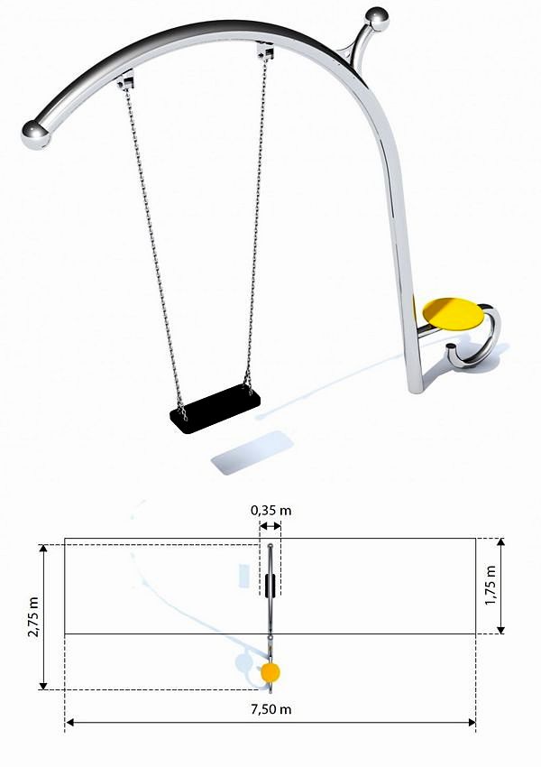Urządzenie na plac zabaw Huśtawka wahadłowa Vergo 1 K301-S seria Limako PlayPark
