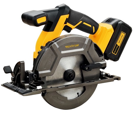 Akumulatorowa piła tarczowa 165mm w zestawie z akumulatorem i ładowarką AKU-5000P/20V-4Ah Adler