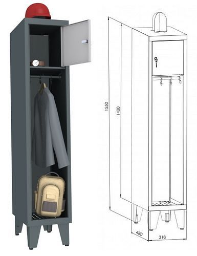 Szafa metalowa strażacka pojedyncza STRN300/1J