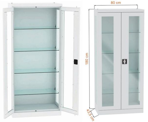 Szafa metalowa lekarska SML 115 przeszklona Malow