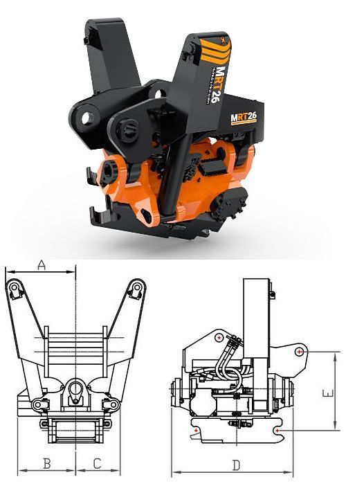 Tiltrorator obrótnik do wszystkich koparek i maszyn JCB o masie 20-26 ton MRT 26
