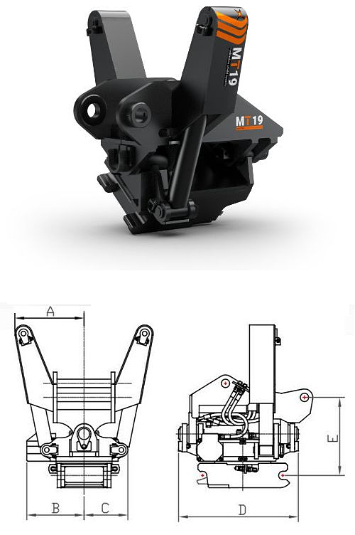 Tiltrorator obrótnik do wszystkich koparek i maszyn JCB o masie 14-19 ton MRT 19