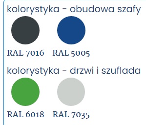 Metalowa szafa na komputer HSC02 z otwartę komorą i wysuwaną półką na drukarkę 23576