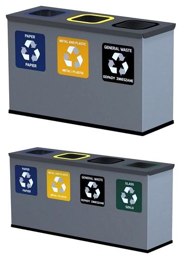 Stacja do segregacji Eko Station mini 3 strumienie 3x12l lub Eko Station mini 4 strumienie 4x12l
