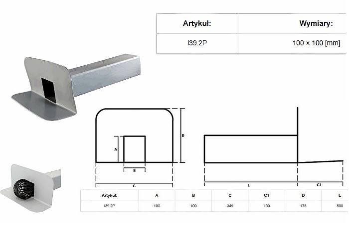 Wpust attykowy do membran TPO