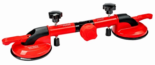 EAN 5901571534824 Nr katalogowy PRO-PR006 Wyposażona w dwie gumy nitrylowe o średnicy 118 mm Długość uchwytu: 42 cm Korpus wykonany z lekkiego i wytrzymałego aluminium Maksymalny udźwig pionowy: 100 kg Maksymalny udźwig poziomy: 50 kg